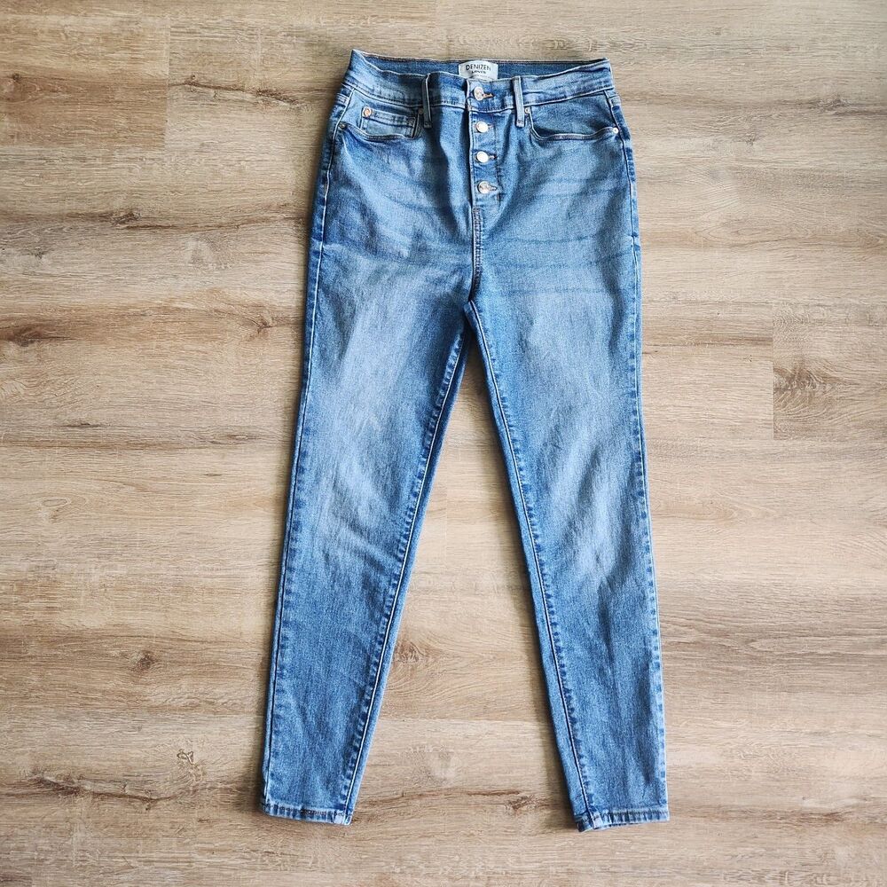Denizen Levis Ultra High Rise Ankle Jegging Button Fly Stretch Blue Jeans 9 W29